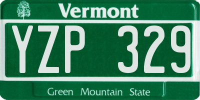 VT license plate YZP329