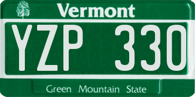 VT license plate YZP330