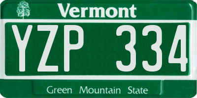 VT license plate YZP334