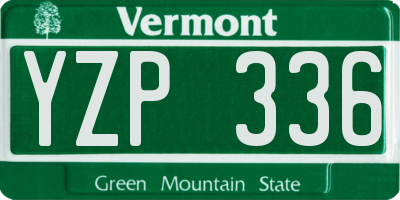VT license plate YZP336