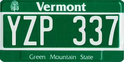 VT license plate YZP337