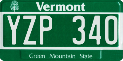 VT license plate YZP340