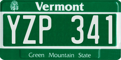 VT license plate YZP341