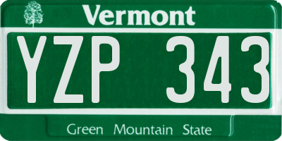 VT license plate YZP343