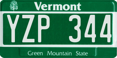 VT license plate YZP344
