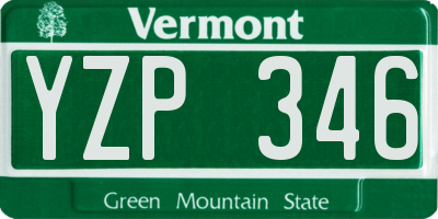 VT license plate YZP346