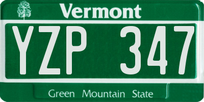 VT license plate YZP347