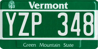 VT license plate YZP348