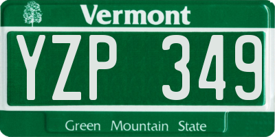 VT license plate YZP349