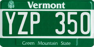 VT license plate YZP350