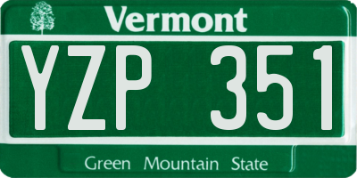 VT license plate YZP351