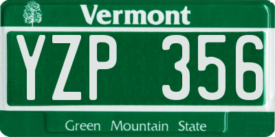 VT license plate YZP356