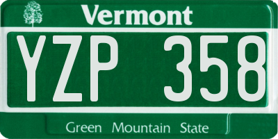 VT license plate YZP358