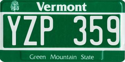VT license plate YZP359