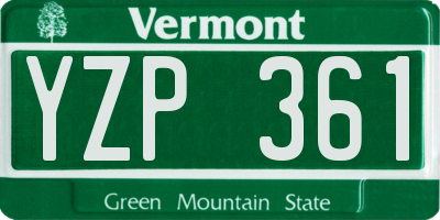 VT license plate YZP361