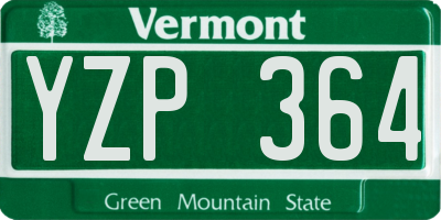 VT license plate YZP364