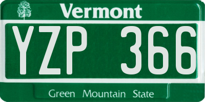 VT license plate YZP366