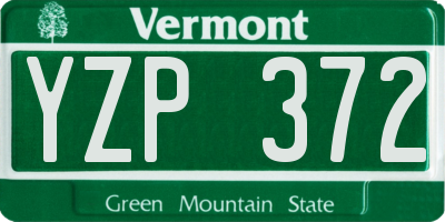 VT license plate YZP372