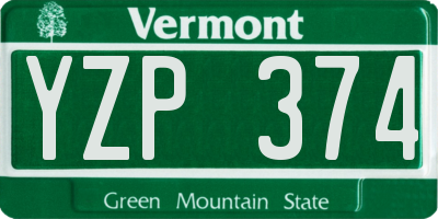 VT license plate YZP374