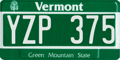 VT license plate YZP375