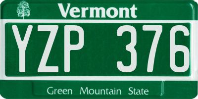 VT license plate YZP376