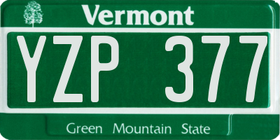 VT license plate YZP377