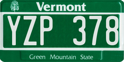 VT license plate YZP378
