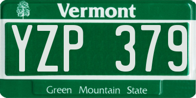 VT license plate YZP379