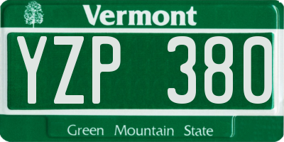 VT license plate YZP380