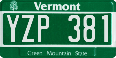 VT license plate YZP381
