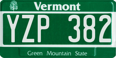 VT license plate YZP382