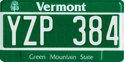 VT license plate YZP384