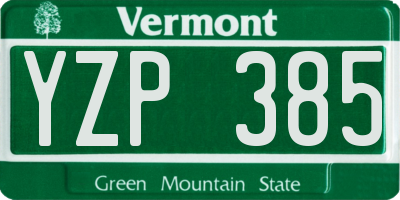 VT license plate YZP385