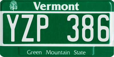 VT license plate YZP386