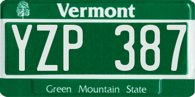 VT license plate YZP387