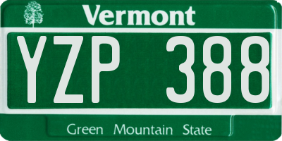 VT license plate YZP388