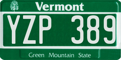 VT license plate YZP389
