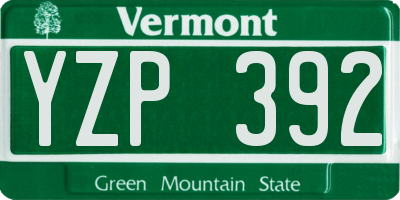 VT license plate YZP392