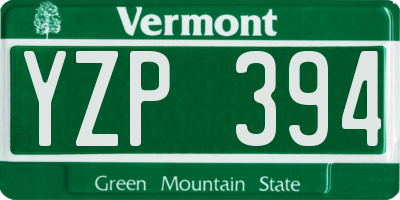 VT license plate YZP394