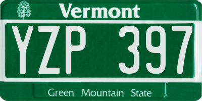 VT license plate YZP397