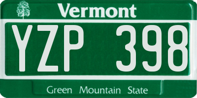 VT license plate YZP398