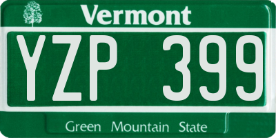 VT license plate YZP399