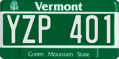 VT license plate YZP401