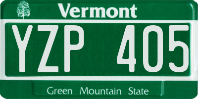 VT license plate YZP405