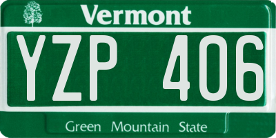 VT license plate YZP406