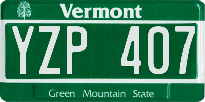 VT license plate YZP407