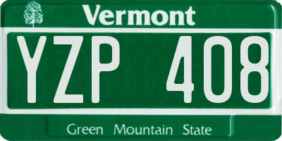VT license plate YZP408