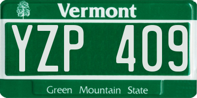 VT license plate YZP409