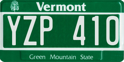 VT license plate YZP410