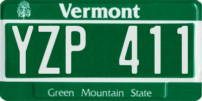 VT license plate YZP411